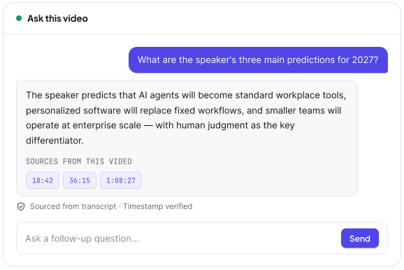 AI Chat question and source-grounded answer preview