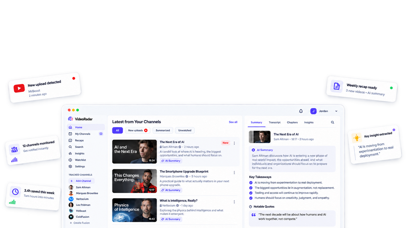 VideoRadar channel monitoring preview